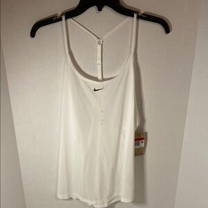 NWT Nike Dri-Fit ONE adjustable Strap White Tank sz L